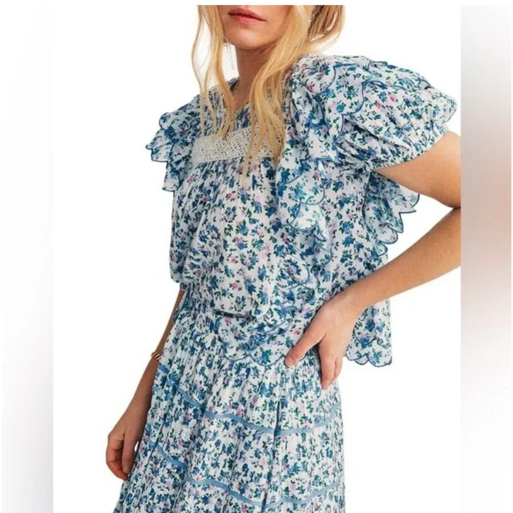 Loveshack Fancy Nelson floral top & skirt sold together.  In great condition.